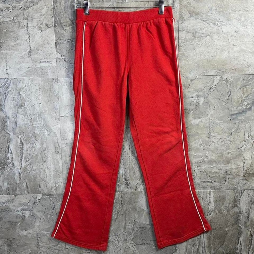 Red and white Flared‎ sweatpants with white stripe Kids 14-16